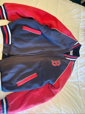 Men’s Boston Red Sox Red and Navy Baseball-Style varsity Bomber Jacket
